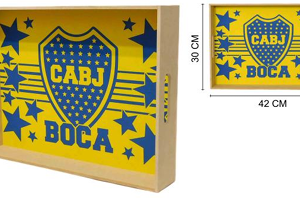 BANDEJA CON ASAS 30 X 42 CM BOCA JUNIORS