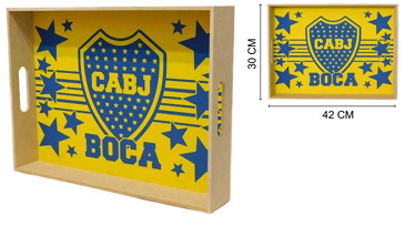 BANDEJA CON ASAS 30 X 42 CM BOCA JUNIORS