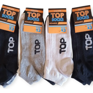 PACK X12 SOQUETE TOP SOCK LISO HOMBRE
