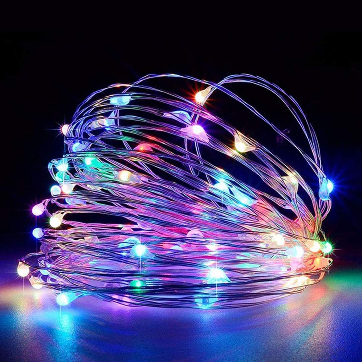 LUCES MICRO LED ALAM 50 L MULTIC FIJA 5 MTS (3 AA) EN BOLSA