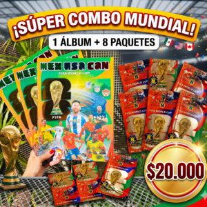 COMBO MUNDIAL 1 ALBUM + 8 PAQ FIGURITAS
