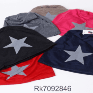 GORRO FRIZA Y POLAR 28 X 28 CM ESTRELLA 6 COL