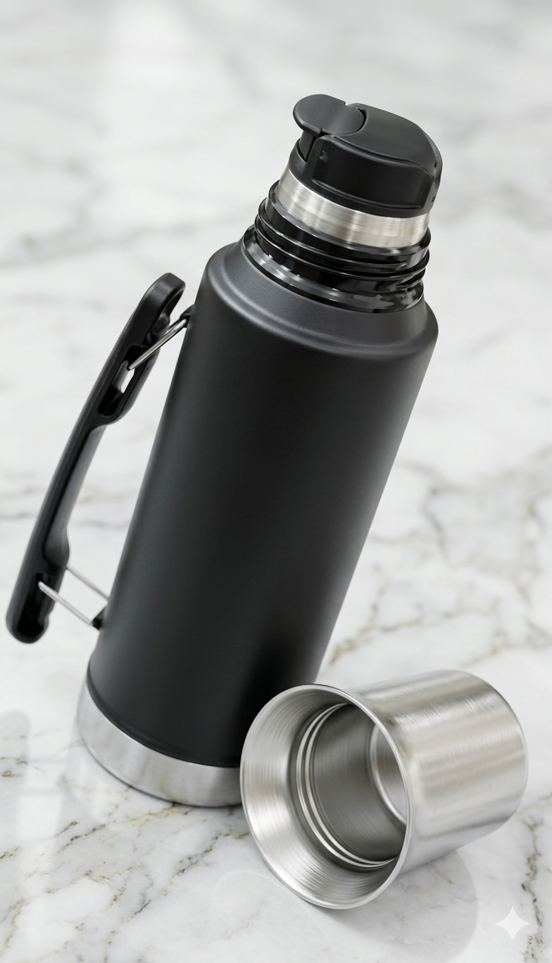 TERMO ACERO INOXIDABLE CON TAPON CEBADOR 1.2LT