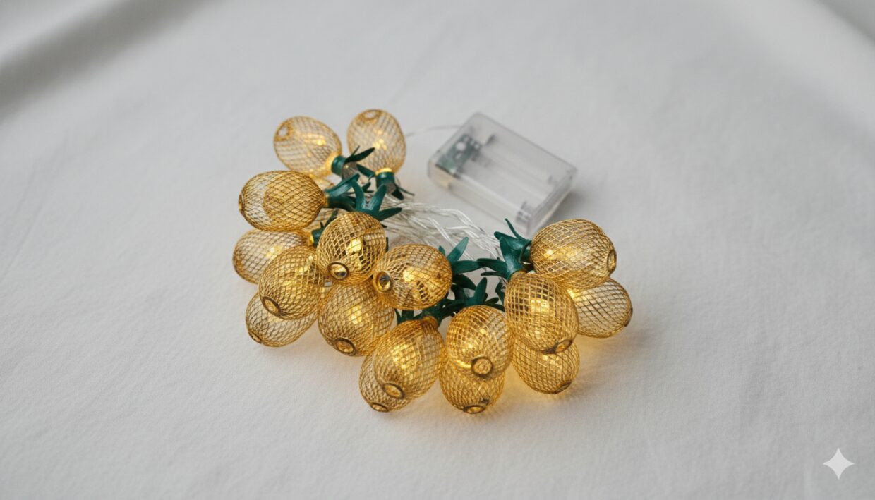 LUCES 10 LED 2 MTS FIJA PIÑA 3 COL ORO LUZ BCA CAL EN CAJA