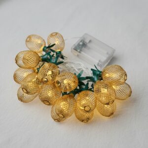 LUCES 10 LED 2 MTS FIJA PIÑA 3 COL ORO LUZ BCA CAL EN CAJA