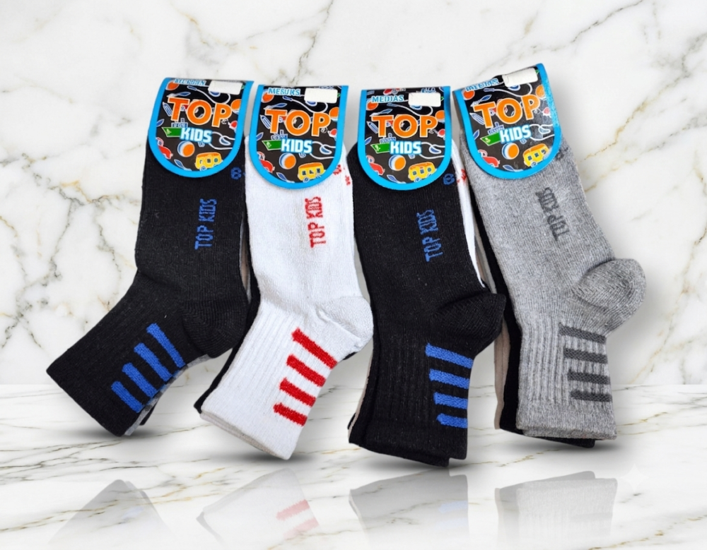 PACK X12 MEDIA TENISTA VARON "TOP KIDS"
