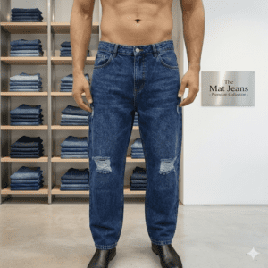 JEAN DE HOMBRE MOM AZUL CON ROTURA