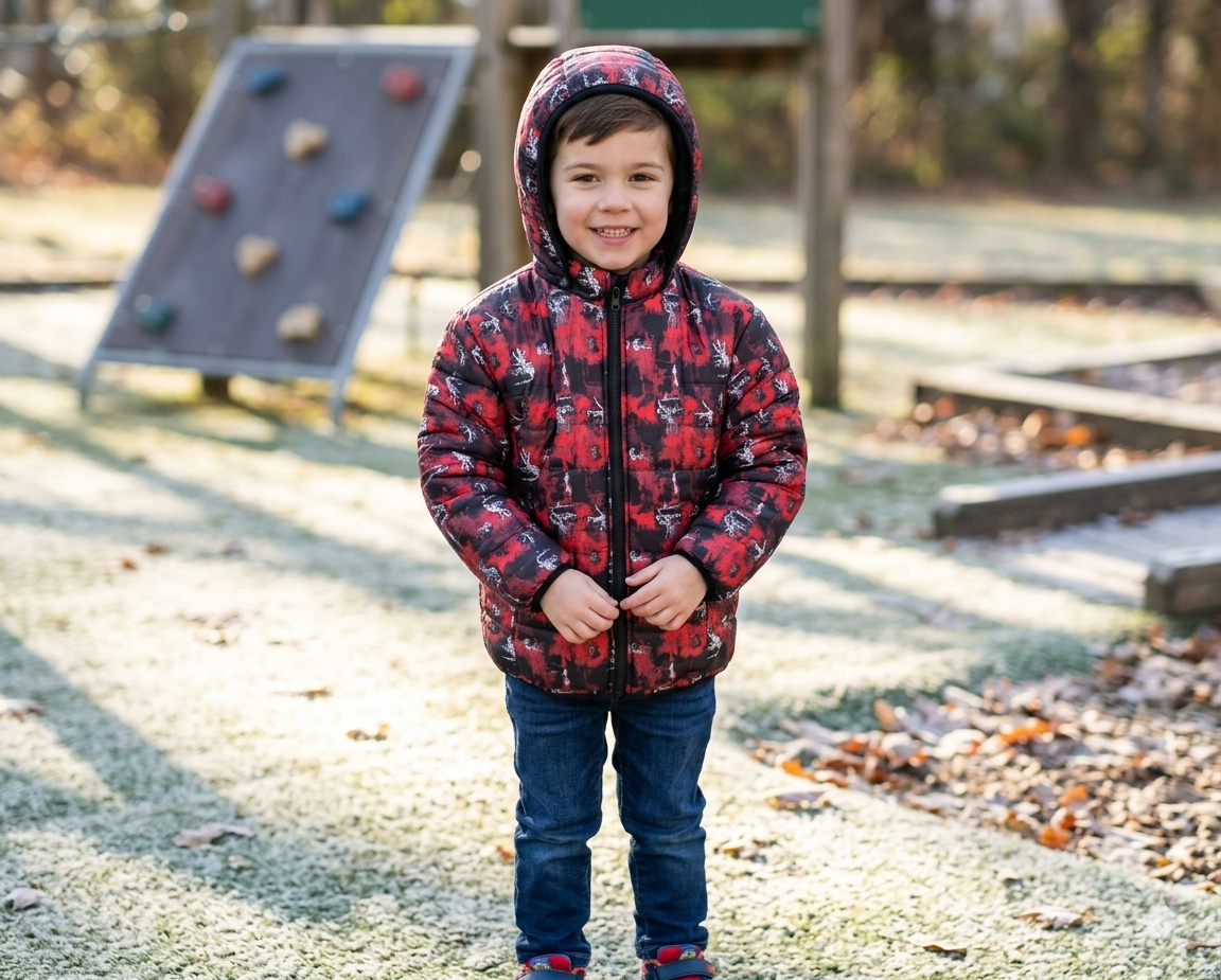 CAMPERA INFANTIL ESTAMPADA ROMPEVIENTO CON POLAR