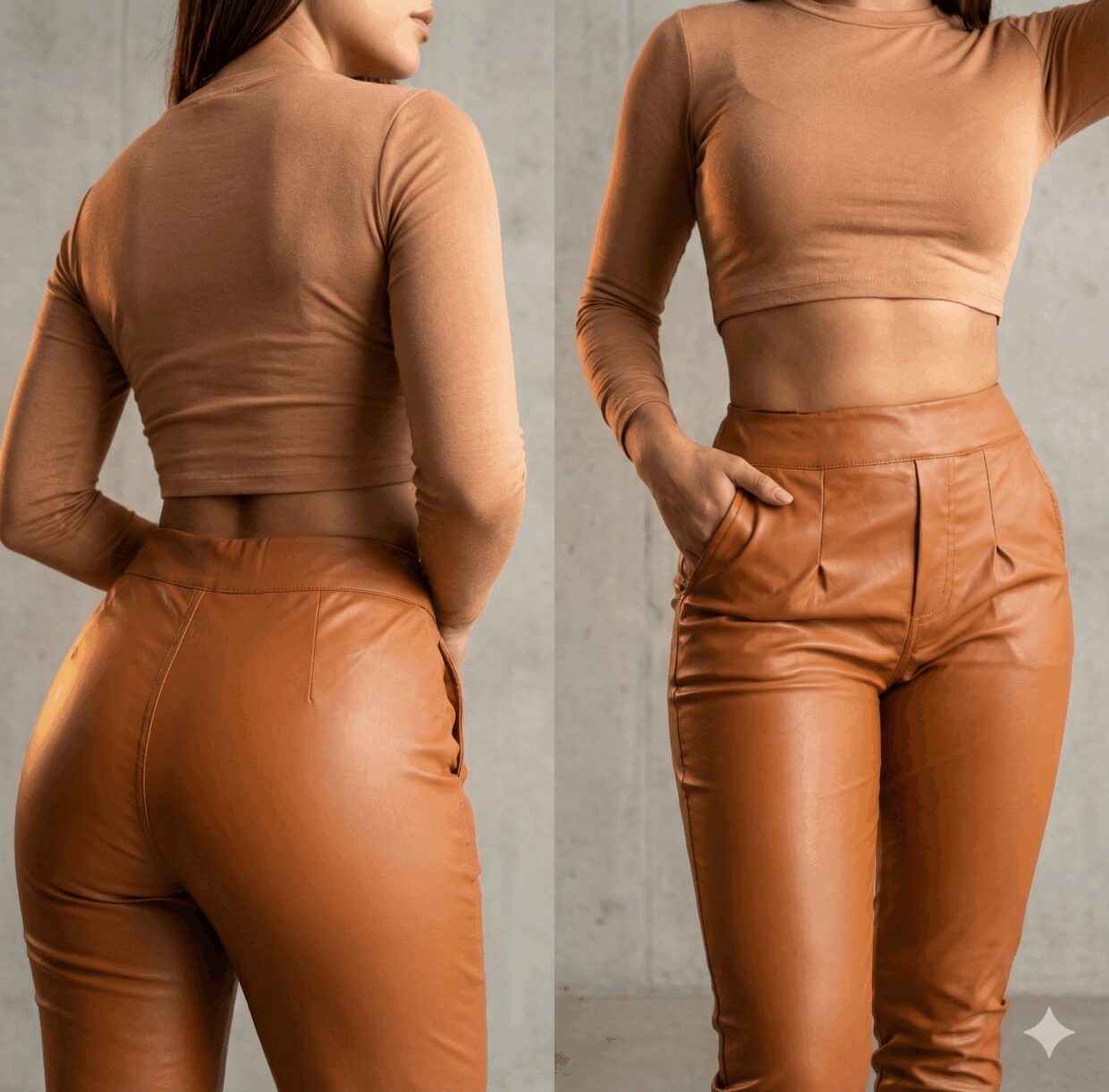 PANTALON ENGOMADO CAMEL DAMA - OFERTA HASTA TERMINAR STOCK