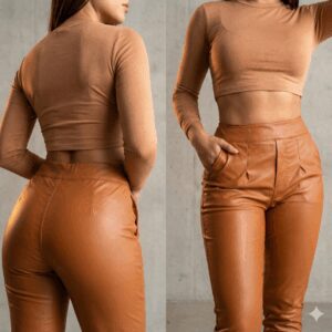 PANTALON ENGOMADO CAMEL DAMA - OFERTA HASTA TERMINAR STOCK