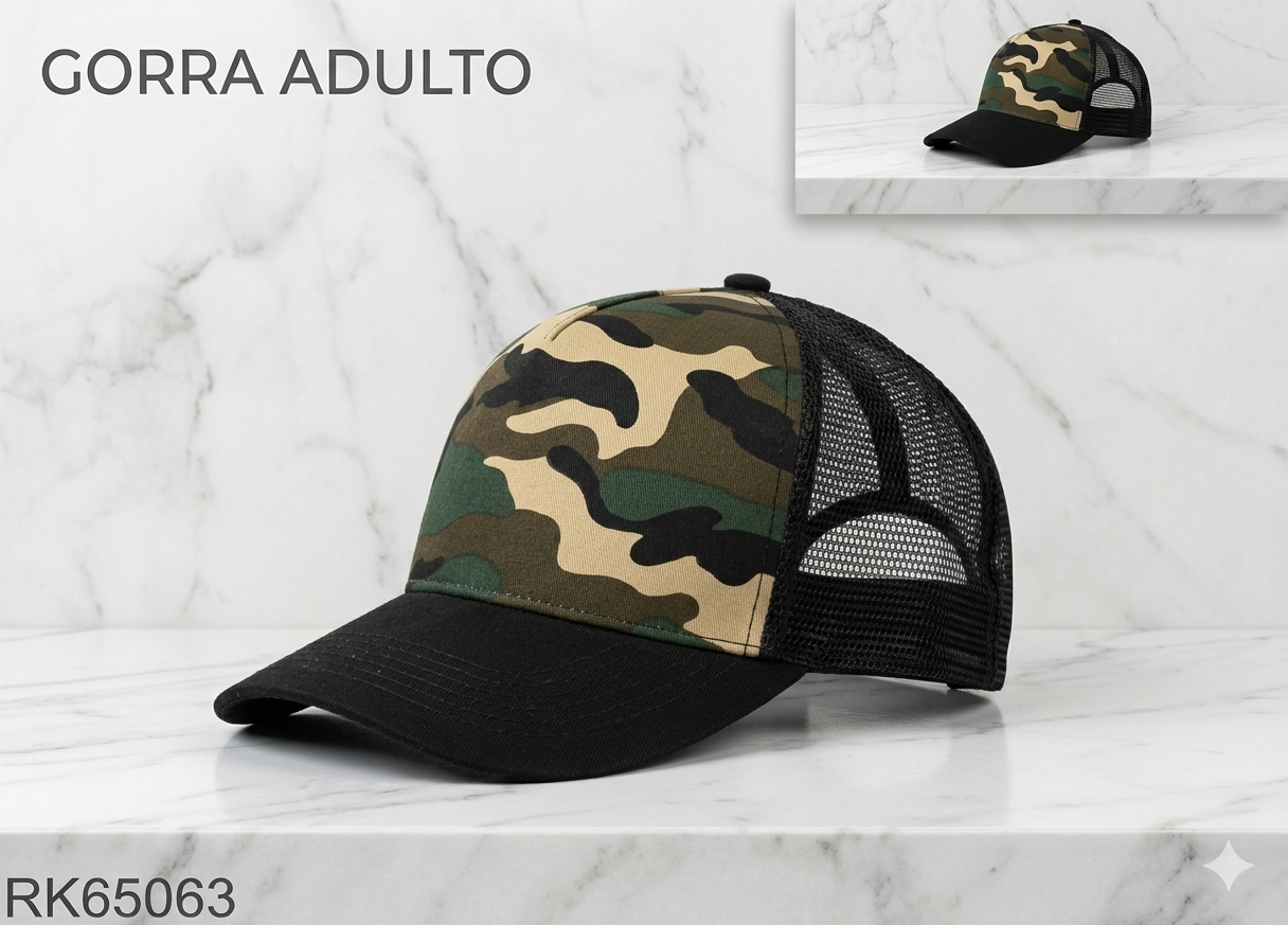 GORRA TRUCKER CAMUFLADO 3 COL