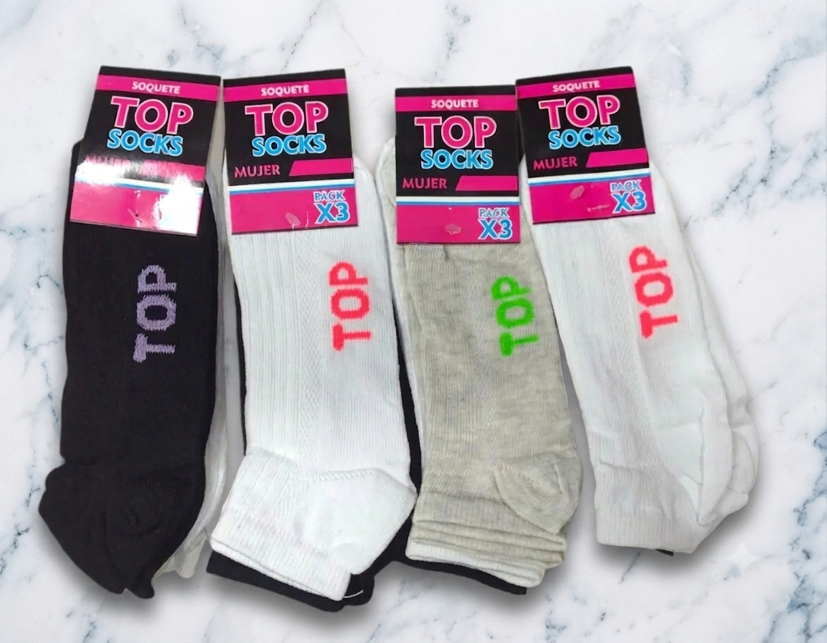 PACK X12 SOQUETE TOP SOCK LISA DAMA