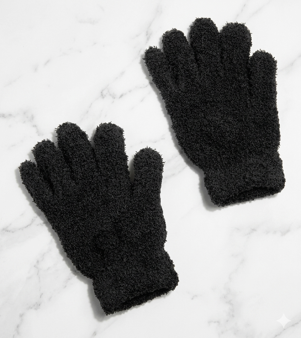 GUANTE NEGRO CHENILLE ADULTO