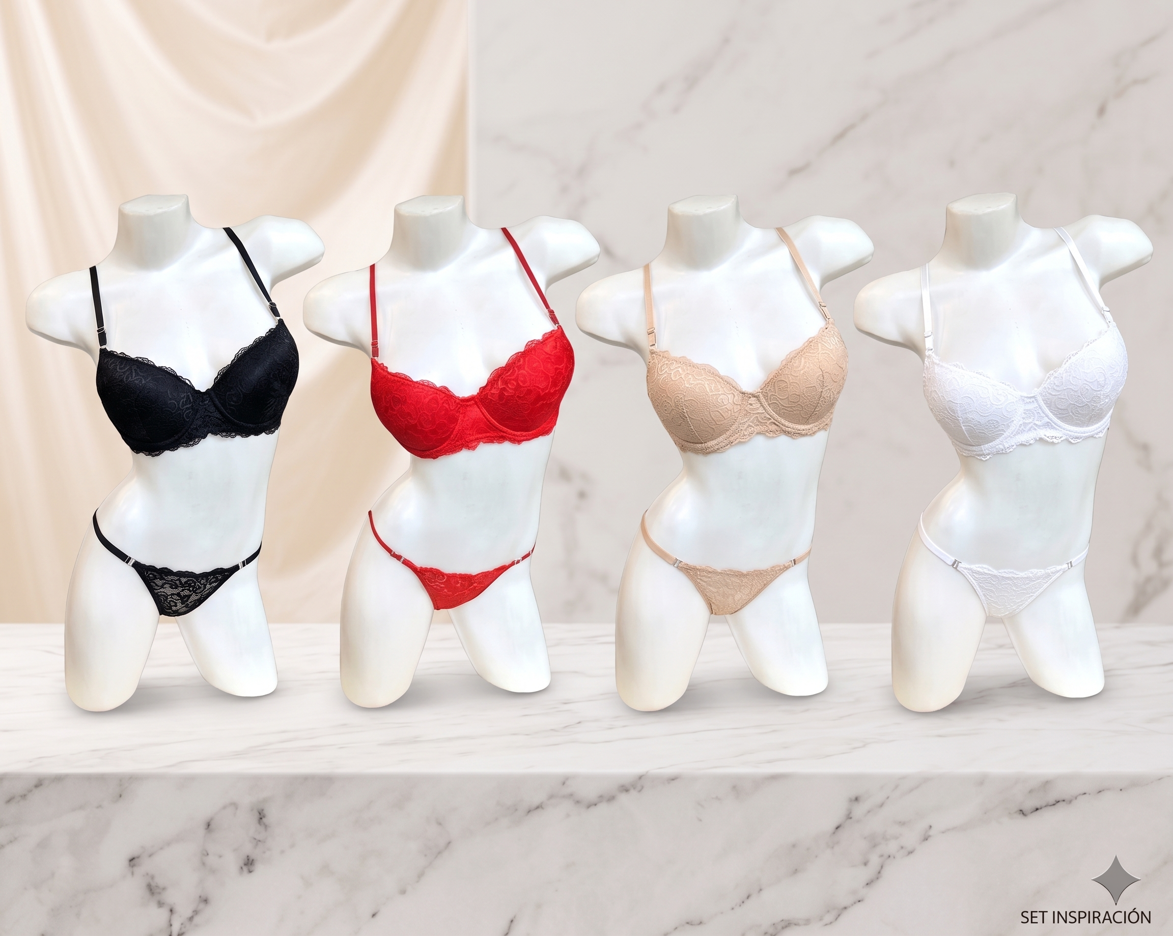 CONJUNTO CON ARO Y ENCAJE "SOFI" - Imagen 2