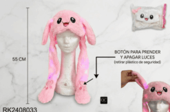 GORRO INFANTIL PELUCHE LEVANTA OREJAS Y LUZ
