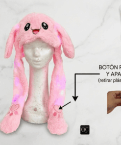GORRO INFANTIL PELUCHE LEVANTA OREJAS Y LUZ