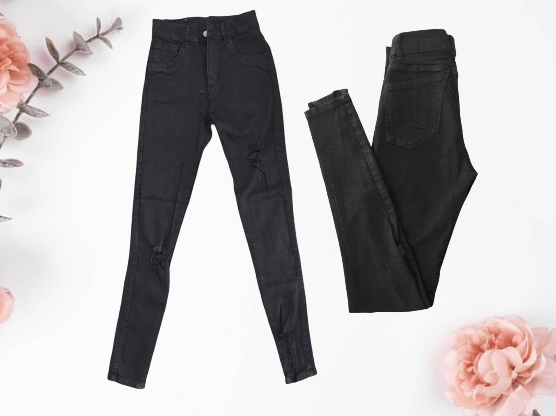 JEAN NEGRO CON ROTURAS DAMA – Casa Gini Mayorista