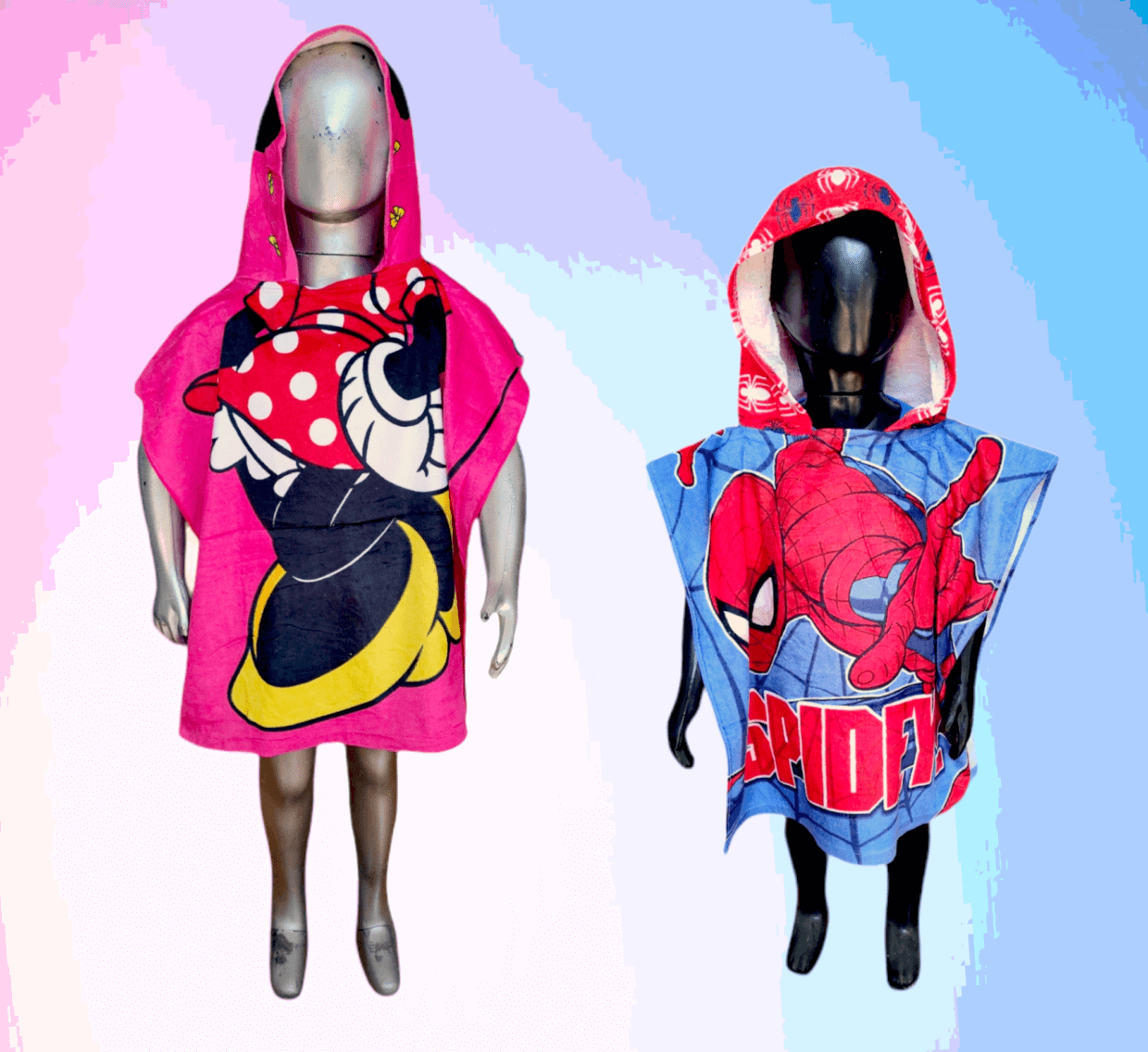 PONCHO TOALLA INFANTIL PERSONAJES
