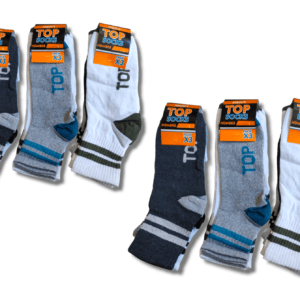 PACK X12 MEDIA 3/4 DOBLE RAYA TOP SOCKS HOMBRE