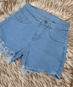 SHORT ELASTIZADO LISO EN CELESTE