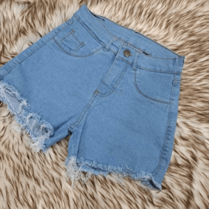 SHORT ELASTIZADO LISO EN CELESTE