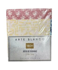 JUEGO DE SABANAS 1 1/2 PL. ESTAMPADAS "ARTE BLANCO"