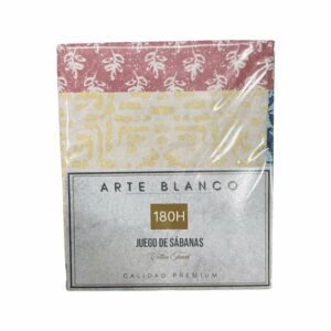 JUEGO DE SABANAS 1 1/2 PL. ESTAMPADAS "ARTE BLANCO"