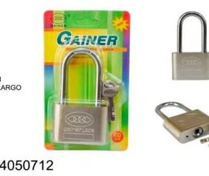 CANDADO PLATEADO 60 MM ARO LARGO EN BLISTER