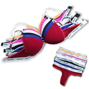 CONJUNTO "CALVIN KLEIN" MICROFIBRA CON TAZA TRIANGULO COLORES SURTIDOS