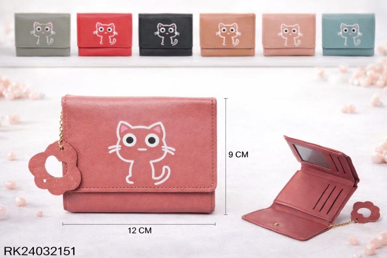 BILLETERA CON BROCHE GATITO