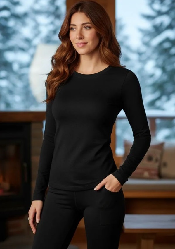 REMERA DAMA MANGA LARGA LYCRA TERMICA NEGRA