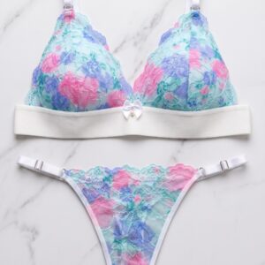 ¡OFERTA! LOTE 6 CONJUNTOS CON ENCAJE FLOREADO