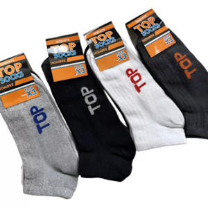 PACK X12 SOQUETE TOP SOCK LISO HOMBRE