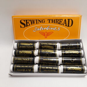 PACK X12 HILOS DE COSER EN CAJA SOLO COLOR NEGRO