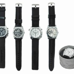 RELOJ PULSERA MALLA GOMA EN LATA MODELOS SURTIDOS